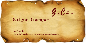 Gaiger Csongor névjegykártya